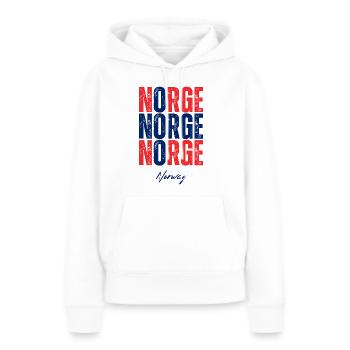 Norwegische Flagge, Norwegischer Stolz - Frauen Premium Bio Hoodie - Weiß - Vorne - Julia (174cm)
