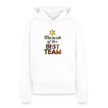 Member of the best team - Sweat à capuche Premium bio Femme - blanc - Devant - Julia (174cm)