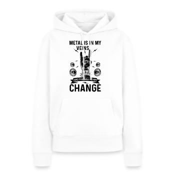 Heavymetal Metal Hardrock cadeau rengaine - Sweat à capuche Premium bio Femme - blanc - Devant - Julia (174cm)