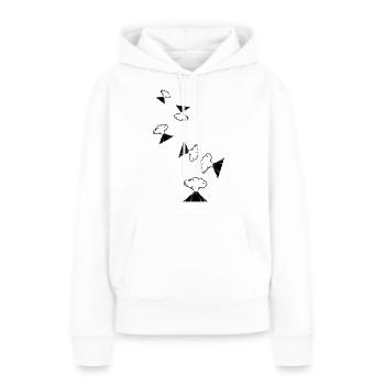 Icône de volcan - Sweat à capuche Premium bio Femme - blanc - Devant - Julia (174cm)