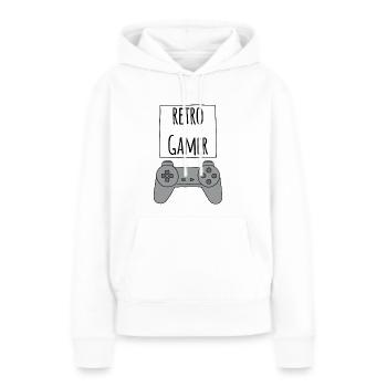 Retro Gamer PS - Sweat à capuche Premium bio Femme - blanc - Devant - Julia (174cm)