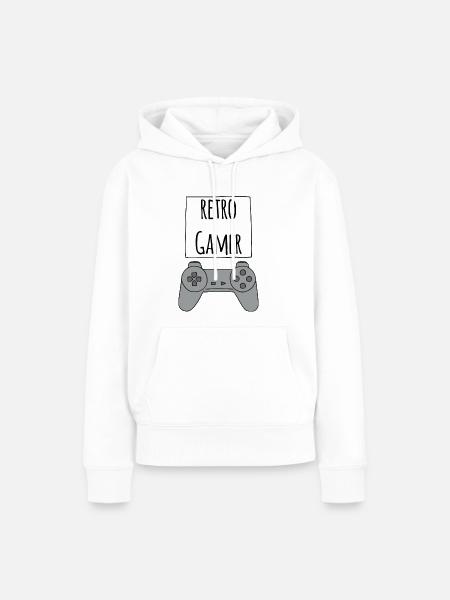 Gamer Retro PS - Frauen Premium Bio Hoodie - Weiß