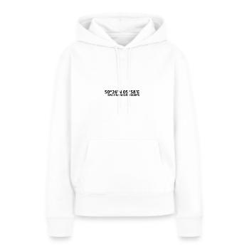 Circuit Francorchamps Spa Belgique Coordonnées - Sweat à capuche Premium bio Femme - blanc - Devant - Julia (174cm)