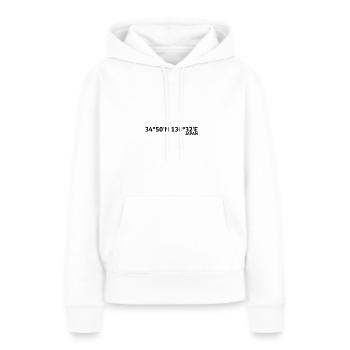 Coordonnées de l’hippodrome de Suzuka Japon - Sweat à capuche Premium bio Femme - blanc - Devant - Julia (174cm)
