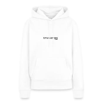 Leer Koordinaten - Frauen Premium Bio Hoodie - Weiß - Vorne - Julia (174cm)