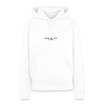 Coordonnées de Belfast - Sweat à capuche Premium bio Femme - blanc - Devant - Julia (174cm)