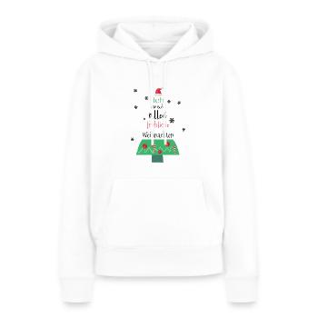 Fröhliche Weihnachten süße Weihnachtswünsche Baum - Frauen Premium Bio Hoodie - Weiß - Vorne - Julia (174cm)