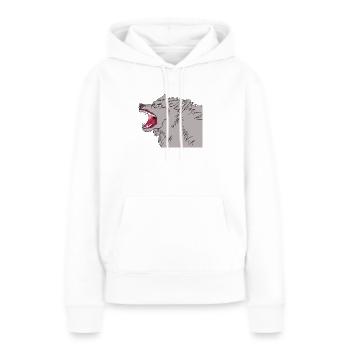 Wild wolf - Sweat à capuche Premium bio Femme - blanc - Devant - Julia (174cm)
