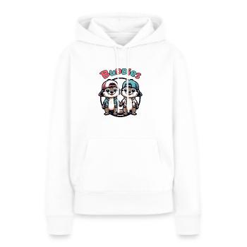 Deux copains loutres mignons copains pour toujours - Sweat à capuche Premium bio Femme - blanc - Devant - Julia (174cm)