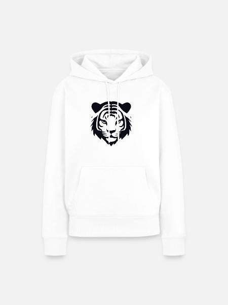 Felin Dschungel-Tigerkopf - Frauen Premium Bio Hoodie - Weiß