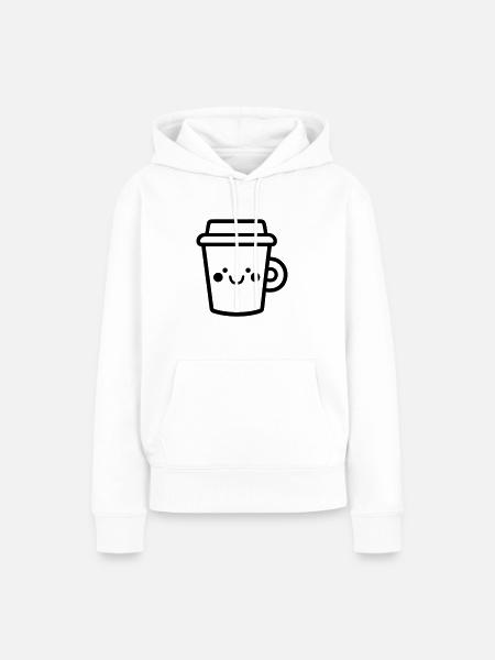 Kaffeebecher - Frauen Premium Bio Hoodie - Weiß
