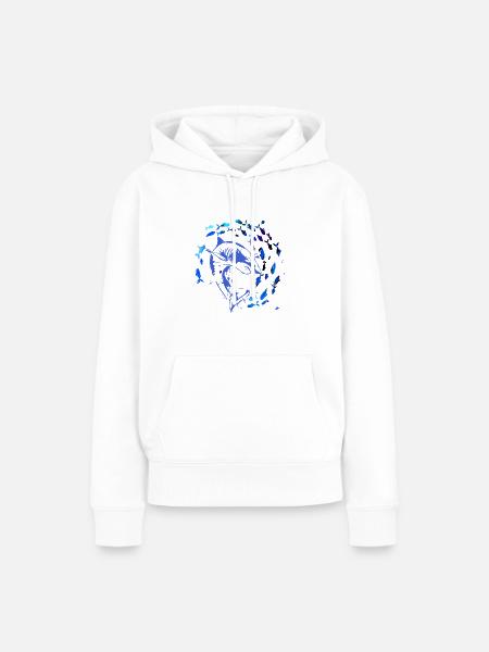 fischschwarm,fische,malerei,graffiti,Hai - Frauen Premium Bio Hoodie - Weiß