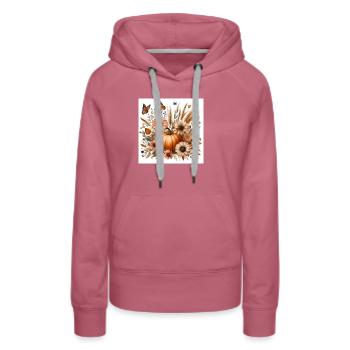 Autumn Pumpkin - Women’s Premium Organic Hoodie - mauve - Front - Isabella (175cm)