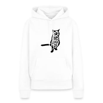 Chat noir Chat Chat Noir Chat Cadeau - Sweat à capuche Premium bio Femme - blanc - Devant - Julia (174cm)