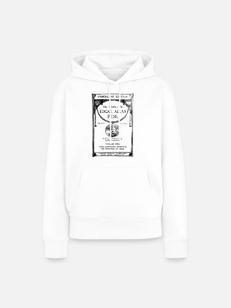 poe book cover - Frauen Premium Bio Hoodie - Weiß