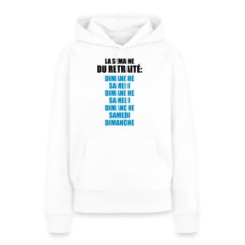 la semaine du retraité - Sweat à capuche Premium bio Femme - blanc - Devant - Julia (174cm)