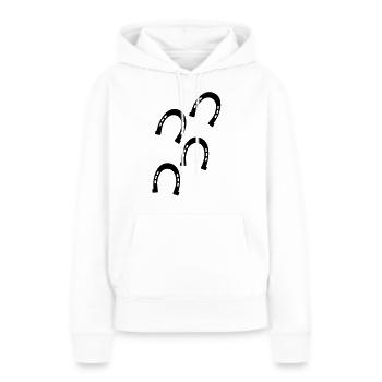 Les sabots de chevaux - Sweat à capuche Premium bio Femme - blanc - Devant - Julia (174cm)