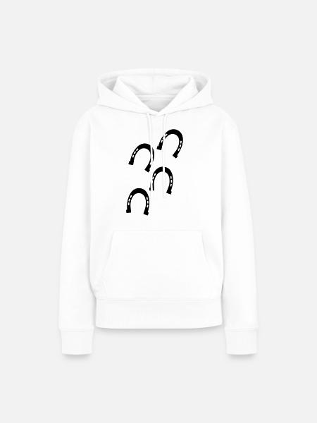 Pferden-Hufe - Frauen Premium Bio Hoodie - Weiß