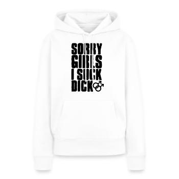 Désolé les filles je suce dick - gay - gay-gay - Sweat à capuche Premium bio Femme - blanc - Devant - Julia (174cm)