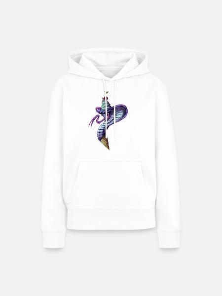 Blue-Snakeice - Frauen Premium Bio Hoodie - Weiß