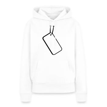 Price Tag - Sweat à capuche Premium bio Femme - blanc - Devant - Julia (174cm)