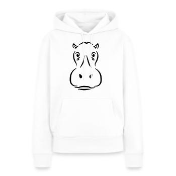 Nilpferd - Frauen Premium Bio Hoodie - Weiß - Vorne - Julia (174cm)