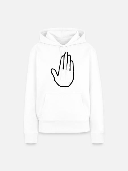 hand stop - Frauen Premium Bio Hoodie - Weiß