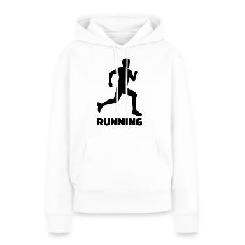 Running - Sweat à capuche Premium bio Femme - blanc - Devant - Julia (174cm)