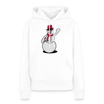 Schneemann winken - Frauen Premium Bio Hoodie - Weiß - Vorne - Julia (174cm)