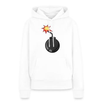 bombe meche dessin flamme - Sweat à capuche Premium bio Femme - blanc - Devant - Julia (174cm)