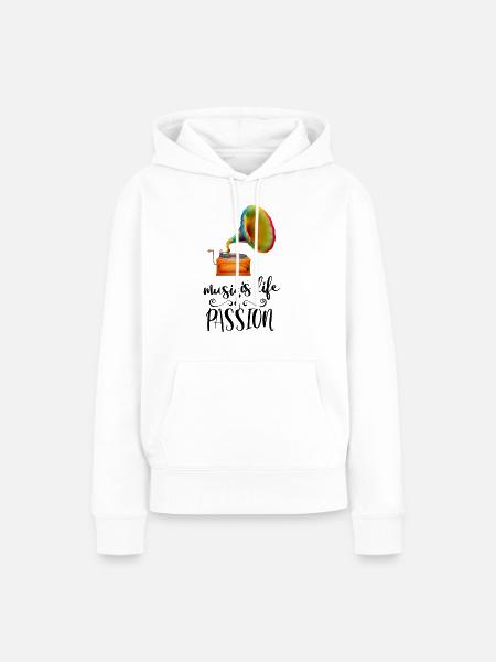 musik - Frauen Premium Bio Hoodie - Weiß