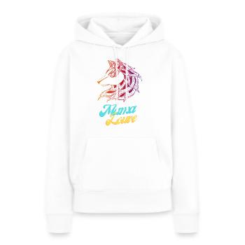 Mama louve - Sweat à capuche Premium bio Femme - blanc - Devant - Julia (174cm)