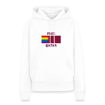 Design gratuit Qatar - Sweat à capuche Premium bio Femme - blanc - Devant - Julia (174cm)