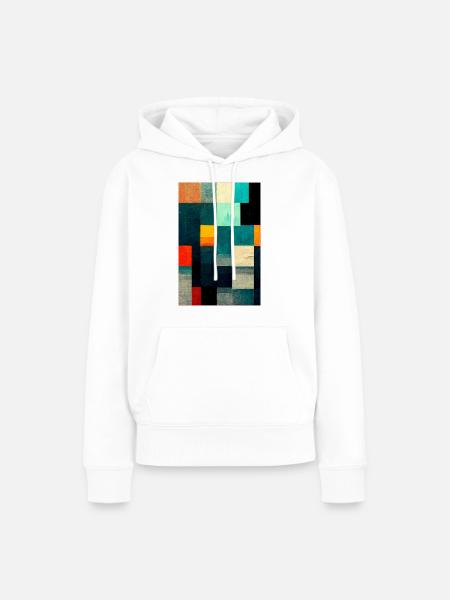 Abstract Pixel Art - Frauen Premium Bio Hoodie - Weiß