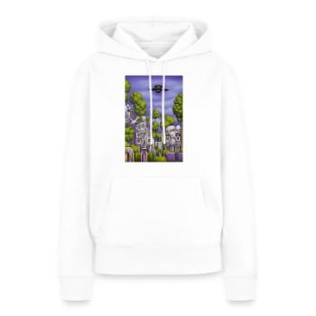Bäume vor Himmel - Frauen Premium Bio Hoodie - Weiß - Vorne - Julia (174cm)