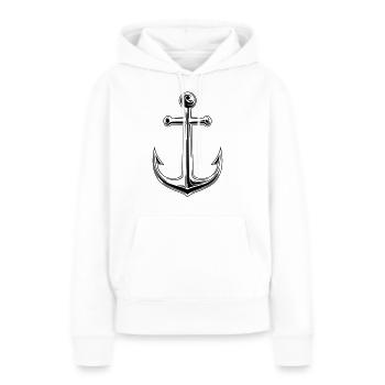 Ancre - Sweat à capuche Premium bio Femme - blanc - Devant - Julia (174cm)