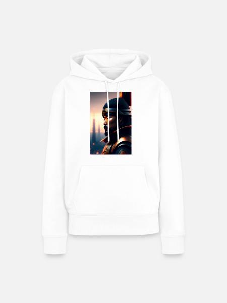 Futuristische Samurai - Frauen Premium Bio Hoodie - Weiß