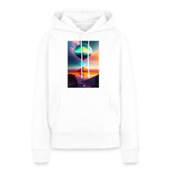 Magie et couleur - Sweat à capuche Premium bio Femme - blanc - Devant - Julia (174cm)