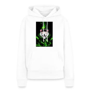POSTER Tigre - Sweat à capuche Premium bio Femme - blanc - Devant - Julia (174cm)