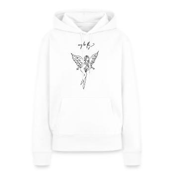 Elfe - Sweat à capuche Premium bio Femme - blanc - Devant - Julia (174cm)