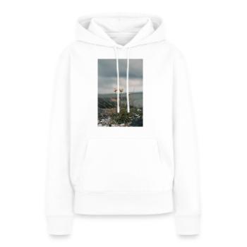 océan - Sweat à capuche Premium bio Femme - blanc - Devant - Julia (174cm)