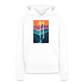 Alpine Elegance: Minimalist Beauty of the Mountain - Women’s Premium Organic Hoodie - white - Front - Julia (174cm)