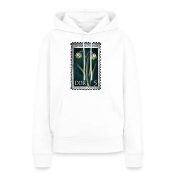 Briefmarke Märzenbecher - Frauen Premium Bio Hoodie - Weiß - Vorne - Julia (174cm)