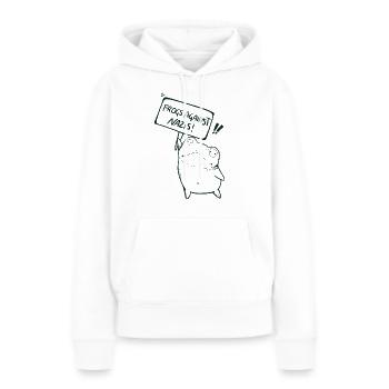Des grenouilles contre les nazis - Sweat à capuche Premium bio Femme - blanc - Devant - Julia (174cm)