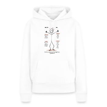 Mia ist pure Lebensfreude! - Frauen Premium Bio Hoodie - Weiß - Vorne - Julia (174cm)