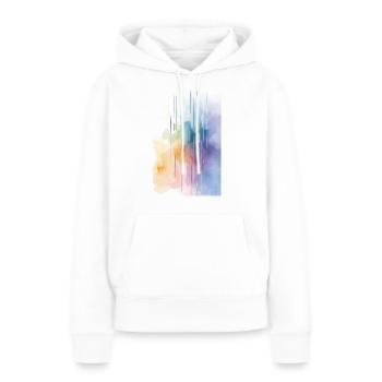 Aquarelles abstraites, Art de l’aquarelle coloré - Sweat à capuche Premium bio Femme - blanc - Devant - Julia (174cm)