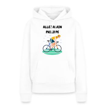 ALLEZ ALAIN PHILIPPE - Sweat à capuche Premium bio Femme - blanc - Devant - Julia (174cm)