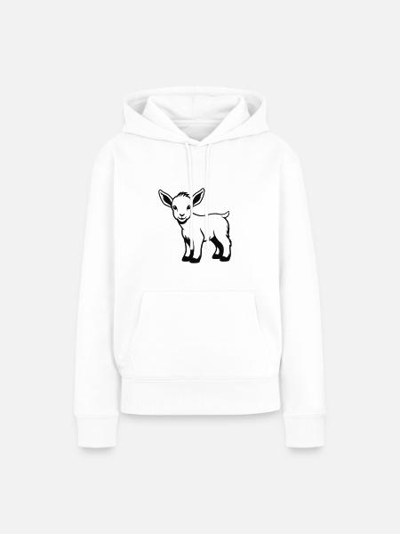 Hirschkuh - Frauen Premium Bio Hoodie - Weiß