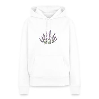 Pailles de lavande Lavande - Sweat à capuche Premium bio Femme - blanc - Devant - Julia (174cm)