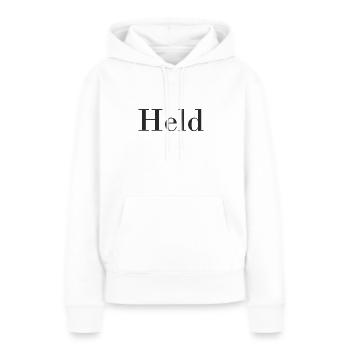 Held - Frauen Premium Bio Hoodie - Weiß - Vorne - Julia (174cm)